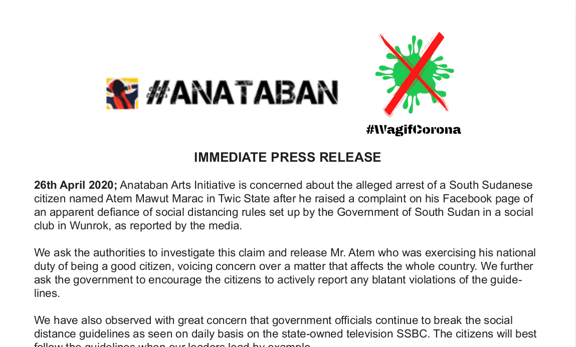 Read more about the article Press Statement 250420 Wagif-Corona
