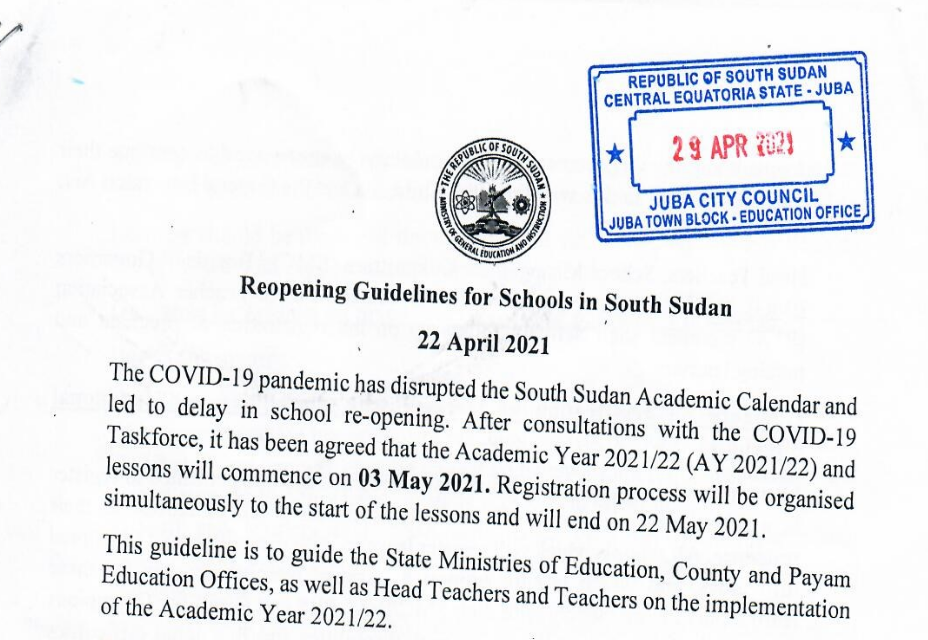 Read more about the article Schools Reopening Guidelines